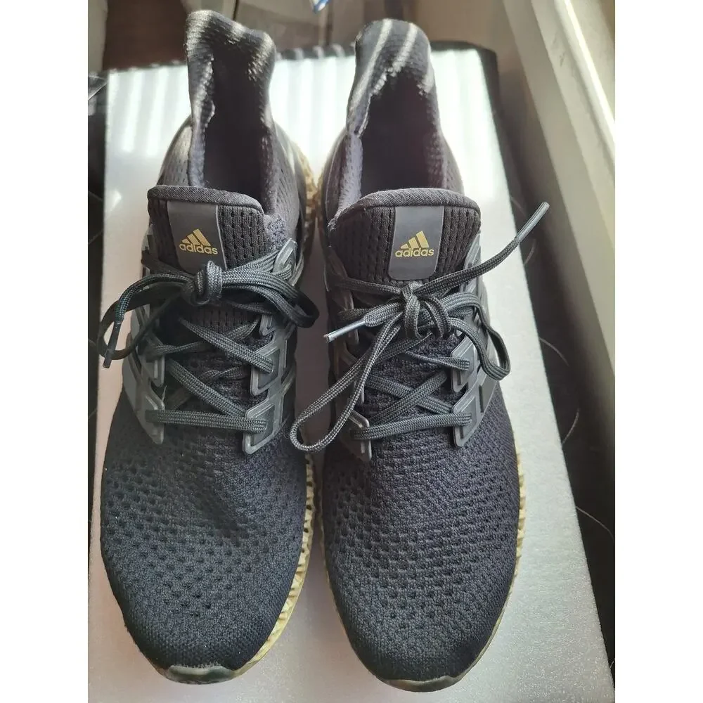 Adidas Ultra 4D Shoes Mens Size 12 Black Gold Running Athletic Sneakers